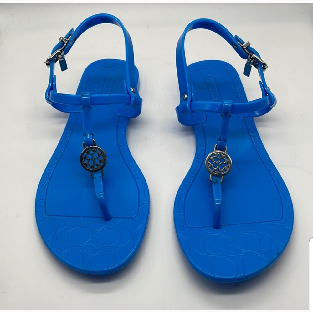 Coach blue jelly sandals